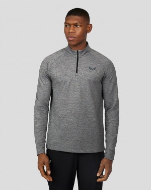 Castore Core Essentials Standard 1/4 Zip Black/Grey Marl | XQCNY1238