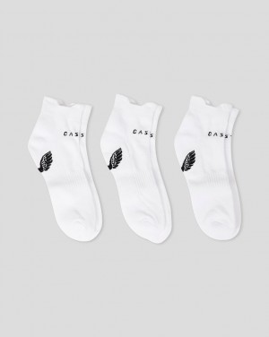 Castore Cushioned Ankle Socks 3 Pack White | VUEGL2751