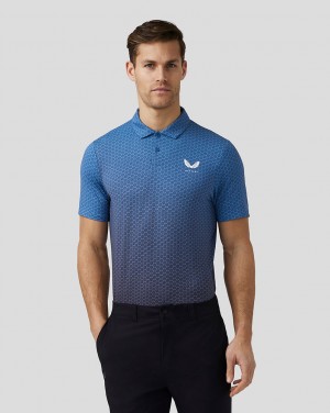 Castore Golf Print Polo Blue | JMSXW1274