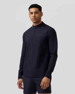 Castore Zone Ventilation Quarter Zip Midnight Navy | LZATP5283